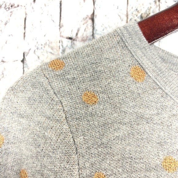 Ann Taylor Loft  Gray Polka Dot Knit Top - Picture 4 of 4
